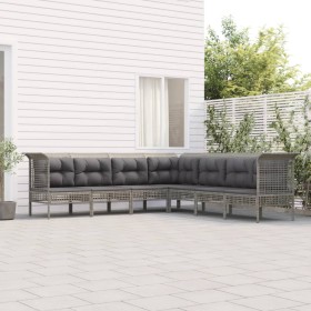 7-teiliges Gartenmöbel-Set und graue synthetische Rattankissen von vidaXL, Gartensets - Ref: Foro24-3187519, Preis: 343,99 €,...