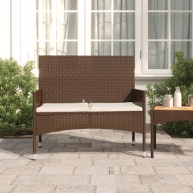 2-seater garden bench with brown synthetic rattan cushions by vidaXL, garden benches - Ref: Foro24-319487, Price: 91,80 €, Di...