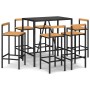 Bar table and garden stools 7 pieces acacia wood PE rattan black by vidaXL, Garden sets - Ref: Foro24-3187694, Price: 351,47 ...