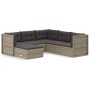 6-piece garden furniture set with gray synthetic rattan cushions by vidaXL, Garden sets - Ref: Foro24-3187201, Price: 543,86 ...