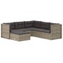 Set de muebles de jardín 6 pzas y cojines ratán sintético gris de vidaXL, Conjuntos de jardín - Ref: Foro24-3187201, Precio: ...