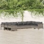 Set de muebles de jardín 10 pzas y cojines ratán sintético gris de vidaXL, Conjuntos de jardín - Ref: Foro24-3187306, Precio:...