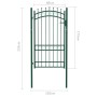 Fence gate with green steel spikes 100x175 cm by vidaXL, garden gates - Ref: Foro24-146376, Price: 251,99 €, Discount: %