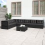 Set de muebles de jardín y cojines 7 pzas ratán sintético negro de vidaXL, Conjuntos de jardín - Ref: Foro24-3187100, Precio:...