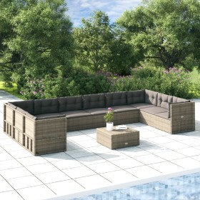 10-teiliges Gartenmöbel-Set und graue synthetische Rattankissen von vidaXL, Gartensets - Ref: Foro24-3187252, Preis: 856,99 €...