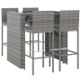 5-piece garden table and high stools with gray PE rattan cushions by vidaXL, Garden sets - Ref: Foro24-3187626, Price: 425,99...