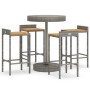 Bar table and garden stools 5 pieces acacia wood PE rattan gray by vidaXL, Garden sets - Ref: Foro24-3187717, Price: 244,01 €...