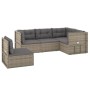 Set de muebles de jardín 5 pzas y cojines ratán sintético gris de vidaXL, Conjuntos de jardín - Ref: Foro24-3187212, Precio: ...