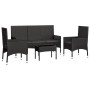 Garden set with 4-piece black synthetic rattan cushions by vidaXL, Garden sets - Ref: Foro24-319502, Price: 179,89 €, Discoun...