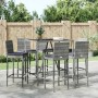 Gartentisch und hohe Hocker und Kissen 7 Stück graues PE-Rattan von vidaXL, Gartensets - Ref: Foro24-3187646, Preis: 395,99 €...