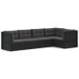 Set de muebles de jardín 5 pzas y cojines ratán sintético negro de vidaXL, Conjuntos de jardín - Ref: Foro24-3187112, Precio:...