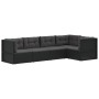 Set de muebles de jardín 5 pzas y cojines ratán sintético negro de vidaXL, Conjuntos de jardín - Ref: Foro24-3187112, Precio:...