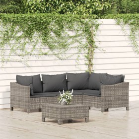 5-teiliges Gartenmöbel-Set und graue synthetische Rattankissen von vidaXL, Gartensets - Ref: Foro24-3187273, Preis: 369,84 €,...