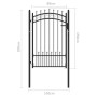 Fence gate with black steel spikes 100x150 cm by vidaXL, garden gates - Ref: Foro24-146390, Price: 189,96 €, Discount: %