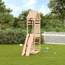 Playground with climbing wall solid pine wood by vidaXL, Swings and play structures - Ref: Foro24-3156919, Price: 261,99 €, D...