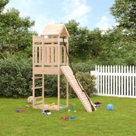 Playhouse with climbing wall solid pine wood by vidaXL, Swings and play structures - Ref: Foro24-3156940, Price: 247,99 €, Di...