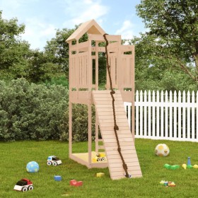 Playground with climbing wall solid pine wood by vidaXL, Swings and play structures - Ref: Foro24-3156874, Price: 342,99 €, D...