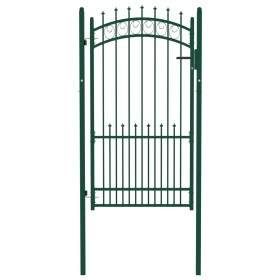 Puerta de valla con picos acero verde 100x175 cm de vidaXL, Puertas de jardín - Ref: Foro24-146386, Precio: 200,99 €, Descuen...