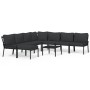 9-piece steel garden furniture set with gray cushions by vidaXL, Garden sets - Ref: Foro24-3187950, Price: 745,05 €, Discount: %