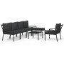 7-piece garden furniture set, steel with gray cushions by vidaXL, Garden sets - Ref: Foro24-3187947, Price: 560,08 €, Discoun...