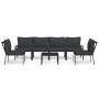 7-piece steel garden furniture set with gray cushions by vidaXL, Garden sets - Ref: Foro24-3187949, Price: 510,51 €, Discount: %