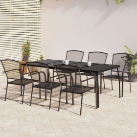 7-piece anthracite gray steel garden dining set by vidaXL, Garden sets - Ref: Foro24-3187973, Price: 430,99 €, Discount: %