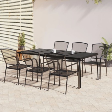 7-piece anthracite gray steel garden dining set by vidaXL, Garden sets - Ref: Foro24-3187973, Price: 460,80 €, Discount: %