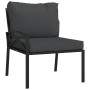 7-piece steel garden furniture set with gray cushions by vidaXL, Garden sets - Ref: Foro24-3187949, Price: 510,51 €, Discount: %