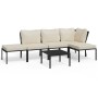 6-piece steel garden furniture set with sand-colored cushions by vidaXL, Garden sets - Ref: Foro24-3187955, Price: 430,47 €, ...