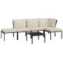 6-piece steel garden furniture set with sand-colored cushions by vidaXL, Garden sets - Ref: Foro24-3187955, Price: 430,47 €, ...