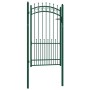 Fence gate with green steel spikes 100x175 cm by vidaXL, garden gates - Ref: Foro24-146386, Price: 200,99 €, Discount: %