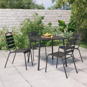 5-teiliges Garten-Essset aus anthrazitgrauem Stahl von vidaXL, Gartensets - Ref: Foro24-3187988, Preis: 258,99 €, Rabatt: %