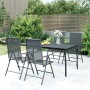 5-teiliges Garten-Essset aus anthrazitgrauem Stahl von vidaXL, Gartensets - Ref: Foro24-3187982, Preis: 313,87 €, Rabatt: %