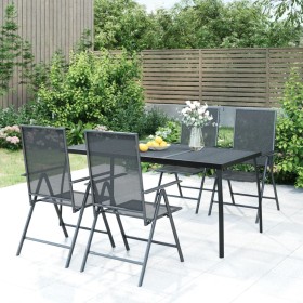 5-piece anthracite gray steel garden dining set by vidaXL, Garden sets - Ref: Foro24-3187982, Price: 309,99 €, Discount: %