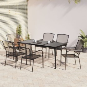 7-piece anthracite gray steel garden dining set by vidaXL, Garden sets - Ref: Foro24-3187971, Price: 413,30 €, Discount: %