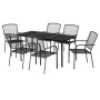 7-piece anthracite gray steel garden dining set by vidaXL, Garden sets - Ref: Foro24-3187971, Price: 380,99 €, Discount: %