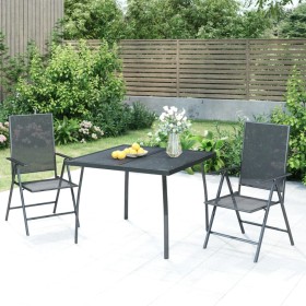 3-teiliges Garten-Essset aus anthrazitgrauem Stahl von vidaXL, Gartensets - Ref: Foro24-3187977, Preis: 197,99 €, Rabatt: %