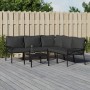 6-piece steel garden furniture set with gray cushions by vidaXL, Garden sets - Ref: Foro24-3187952, Price: 516,13 €, Discount: %