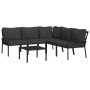 6-piece steel garden furniture set with gray cushions by vidaXL, Garden sets - Ref: Foro24-3187952, Price: 516,13 €, Discount: %