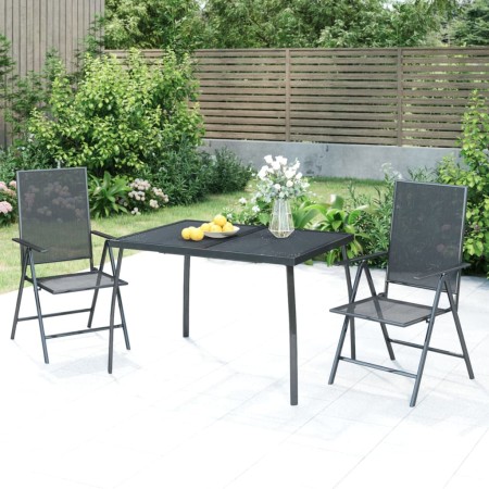 3-teiliges Garten-Essset aus anthrazitgrauem Stahl von vidaXL, Gartensets - Ref: Foro24-3187980, Preis: 207,37 €, Rabatt: %