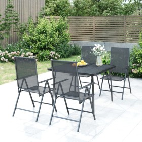 5-teiliges Garten-Essset aus anthrazitgrauem Stahl von vidaXL, Gartensets - Ref: Foro24-3187978, Preis: 290,28 €, Rabatt: %