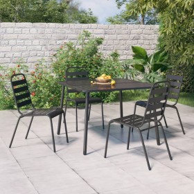 5-teiliges Garten-Essset aus anthrazitgrauem Stahl von vidaXL, Gartensets - Ref: Foro24-3187989, Preis: 291,44 €, Rabatt: %