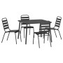 Juego de comedor de jardín 5 piezas acero gris antracita de vidaXL, Conjuntos de jardín - Ref: Foro24-3187989, Precio: 291,09...