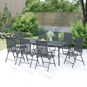 Garten-Essset 9-teilig aus anthrazitgrauem Stahl von vidaXL, Gartensets - Ref: Foro24-3187984, Preis: 562,09 €, Rabatt: %