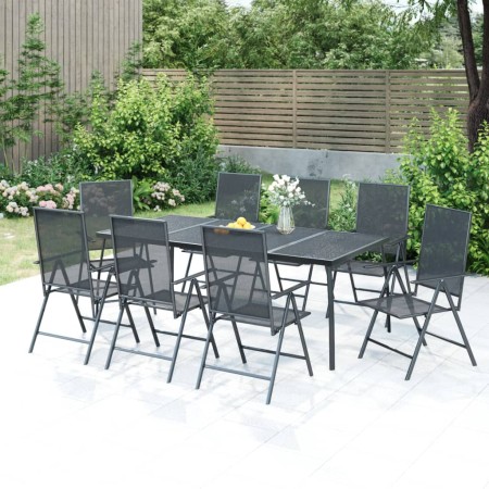 Garden dining set 9 pieces anthracite gray steel by vidaXL, Garden sets - Ref: Foro24-3187984, Price: 562,09 €, Discount: %