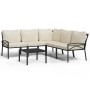 6-piece steel garden furniture set with sand-colored cushions by vidaXL, Garden sets - Ref: Foro24-3187962, Price: 517,99 €, ...