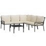 6-piece steel garden furniture set with sand-colored cushions by vidaXL, Garden sets - Ref: Foro24-3187962, Price: 517,99 €, ...