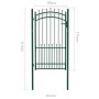 Fence gate with green steel spikes 100x175 cm by vidaXL, garden gates - Ref: Foro24-146386, Price: 200,99 €, Discount: %