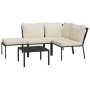 5-piece garden furniture set, steel frame with sand-colored cushions by vidaXL, Garden sets - Ref: Foro24-3187964, Price: 390...