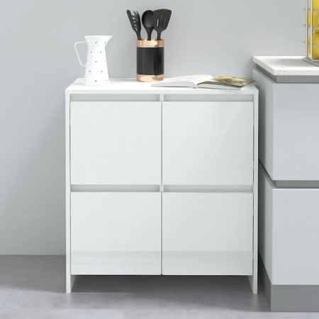 Glossy white plywood sideboard 70x41x75 cm by vidaXL, Sideboards - Ref: Foro24-809770, Price: 87,99 €, Discount: %